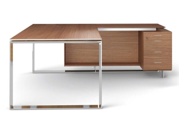 X7 Quadrifoglio / Bureau de direction 190 cm avec retour et caisson Noyer Quadrifoglio (ref. 12574)