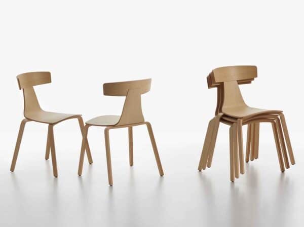 Remo Wood / Chaise en bois design Plank (ref. 16597i)