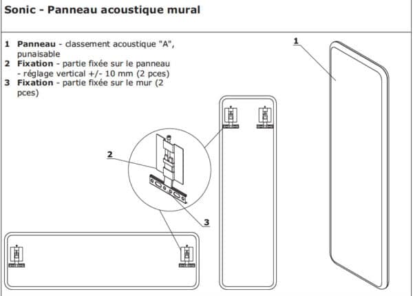 Sonic / Panneau acoustique mural mdd (ref. 16631i)
