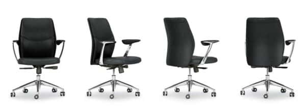 Vic / Fauteuil direction dossier moyen en cuir MBEco (ref. 20836)