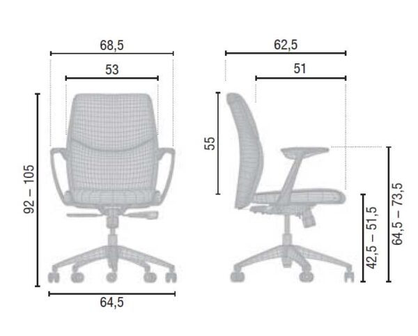 Vic / Fauteuil direction dossier moyen en cuir MBEco (ref. 20836)