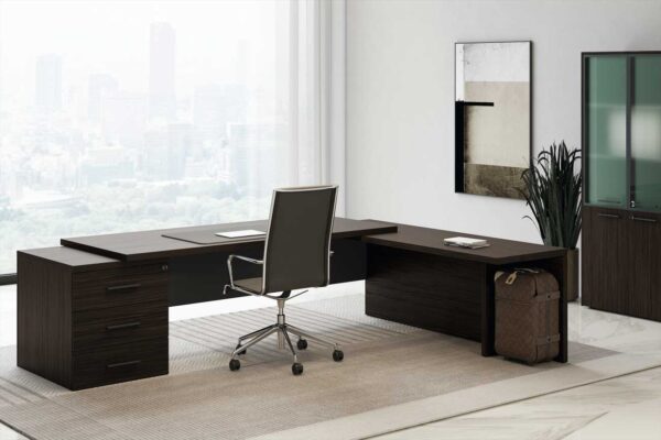 Arkos Arteco / Bureau de direction avec retour bas et caisson Arteco mobilier (ref. 58942i)